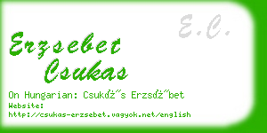 erzsebet csukas business card